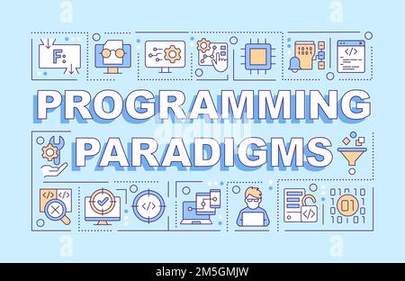 Programming paradigms word concepts blue banner Stock Vector