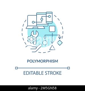 Polymorphism turquoise concept icon Stock Vector
