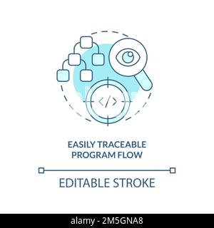 Easily traceable program flow blue gradient concept icon Stock Vector ...