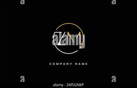 ZM, MZ Abstract Letters Logo Monogram Stock Vector