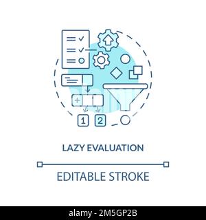 Lazy evaluation turquoise concept icon Stock Vector