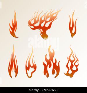 Symbols red and blue fire on white background vector Stock Vector