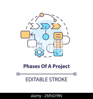 Phases of project concept icon Stock Vector