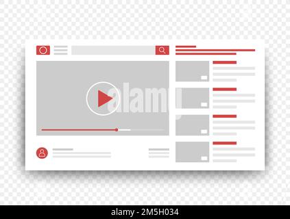 View video clips in the browser window Stock Vector