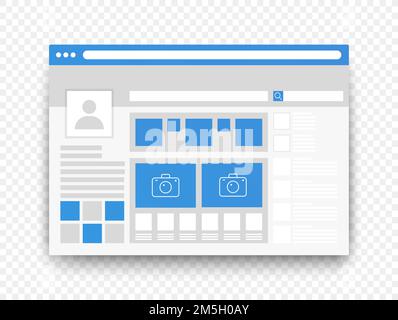 Social network page interface ui concept isolated on transperant alpha background Stock Vector