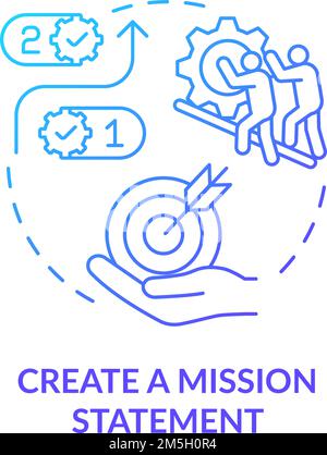 Create mission statement blue gradient concept icon Stock Vector