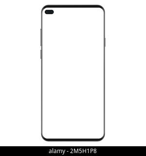 New generation of black slim realistic no frame smartphone with blank white screen Stock Vector