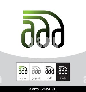 ADD Word Logo. Green. - Vector Stock Vector