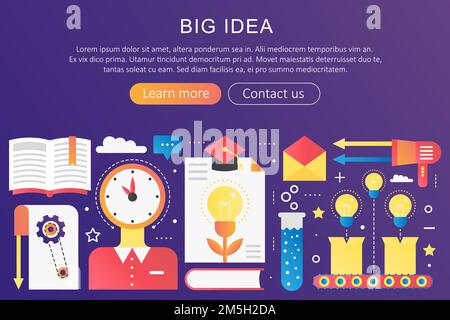 Big Idea, creative thinking and finding solutions concept template. Stock Vector