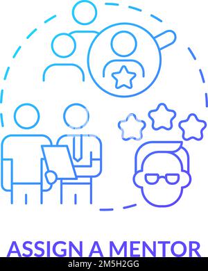 Assign mentor blue gradient concept icon Stock Vector