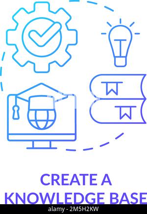 Create knowledge base blue gradient concept icon Stock Vector