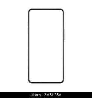 Frameless no frame realistic imagined smartphone mock up with blank white screen vector illustration Stock Vector