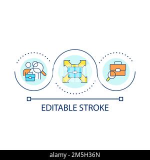 Market expansion loop concept icon Stock Vector