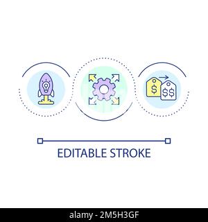 Launching new product loop concept icon Stock Vector