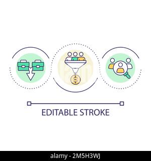 Retain employees during merger loop concept icon Stock Vector