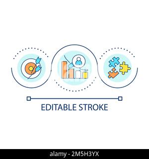 Poor strategy loop concept icon Stock Vector