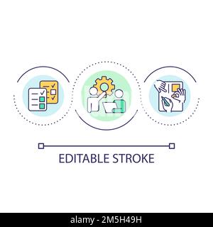 Manage team tasks loop concept icon Stock Vector
