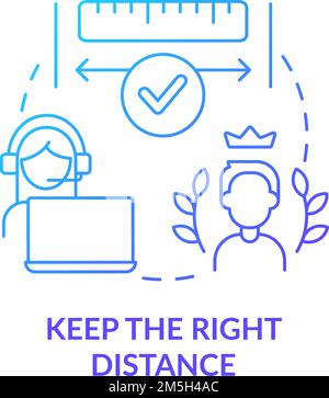 Keep right distance blue gradient concept icon Stock Vector