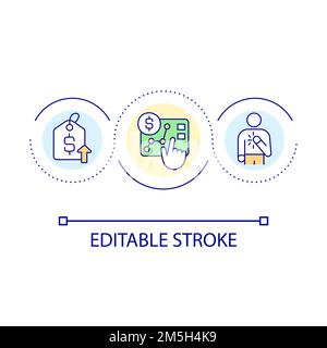 Transparent financial report loop concept icon Stock Vector