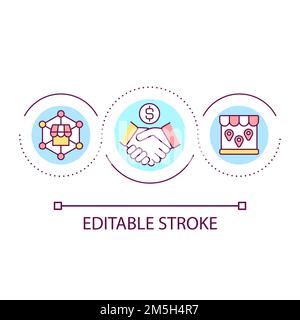 Preparing for business expansion loop concept icon Stock Vector