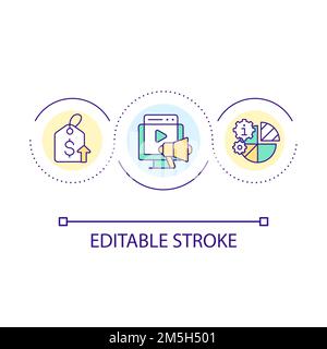 Promote expensive product loop concept icon Stock Vector