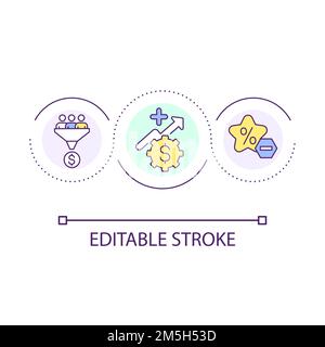 Profit increasement loop concept icon Stock Vector