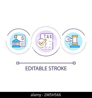 Business taxes loop concept icon Stock Vector