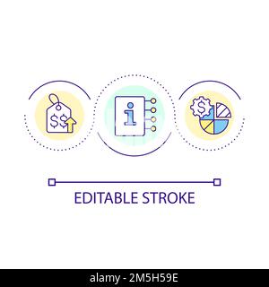 Reasonable price growth loop concept icon Stock Vector