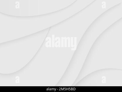 Modern paper cut vector art of abstract soft white origami waves background Stock Vector