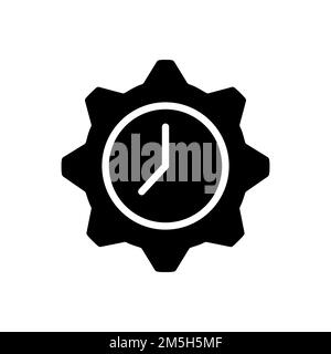 Time management black glyph icon Stock Vector