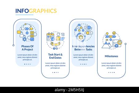 Project plan includes rectangle infographic template Stock Vector