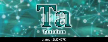 Ta symbol. Tantalum chemical element on green network background Stock Photo