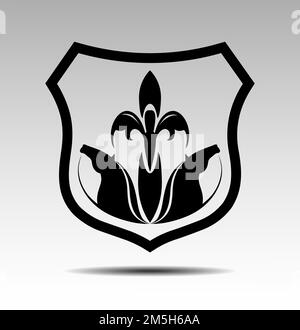 Symbolics with the image horses in the form arms Stock Vector