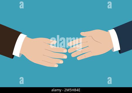 Handshaking between two businessmen Stock Vector