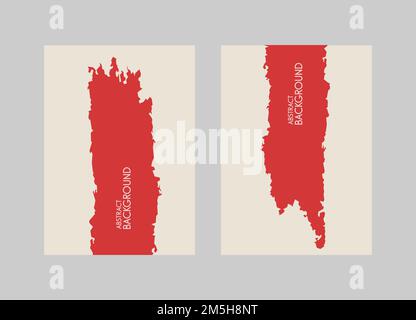 Red brush stroke on white background. Vector illustration. Grunge stain Stock Vector
