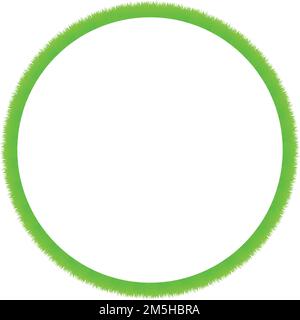 Circle frame made of grass isolated on white. Fresh spring, summer green grass border for your design. Natural background with copy space Stock Vector