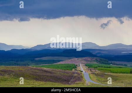 Traffic on the B Road on the southern shore of Loch Ness near Fort Augustus Scotland UK Stock Photo