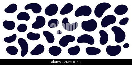 Set of abstract irregular dynamic form. Organic amoeba blobs shapes, silhouette blots. Flat vector illustration Stock Vector