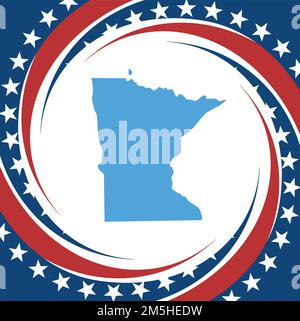 Label with map of Minnesota, vector Stock Vector