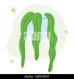 House plant in ceramic pot. Abstract indoor interior houseplant. Flat vector illustration Stock Vector