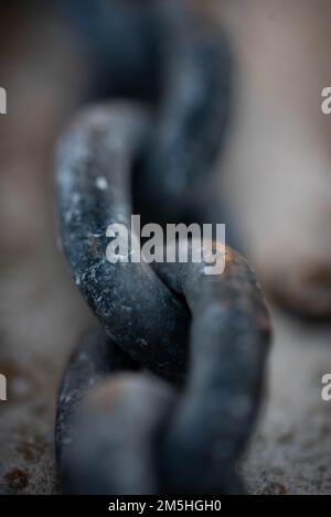 Rusty old anchor chain Stock Photo