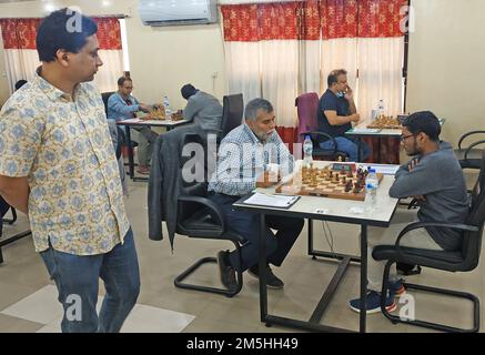 Bangabandhu 47th National Chess championship held at Bangladesh Chess Federation in Dhaka, Bangladesh. Stock Photo