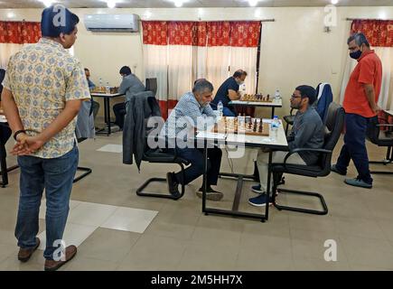 Bangabandhu 47th National Chess championship held at Bangladesh Chess Federation in Dhaka, Bangladesh. Stock Photo