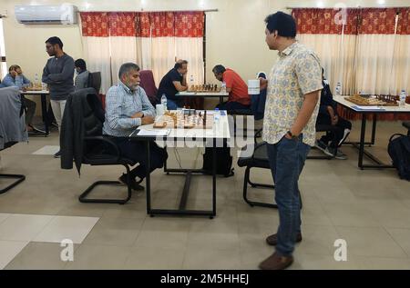 Bangabandhu 47th National Chess championship held at Bangladesh Chess Federation in Dhaka, Bangladesh. Stock Photo