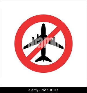 Vector symbol of the ban on aircraft flights Stock Vector