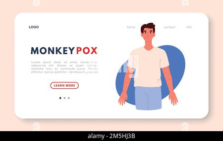 Virus cell with monkey face, medical simbolic illustration. Monkeypox ...