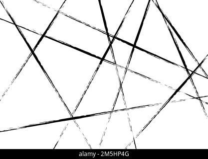 Random chaotic lines of modern design.  Abstract direct black pattern. Geometric ornament for designs and backgrounds. Vector illustration. Stock Vector