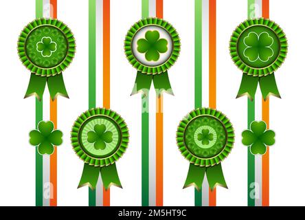 Rosette Ribbon for happy St. Patricks Day Stock Vector