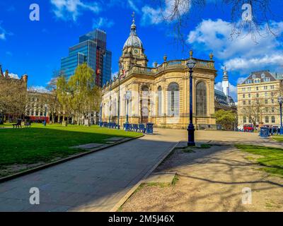 The view of St. Philip's Cathedral in Birmingham, England, UK. Stock Photo