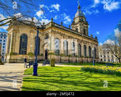 The view of St. Philip's Cathedral in Birmingham, England, UK. Stock Photo